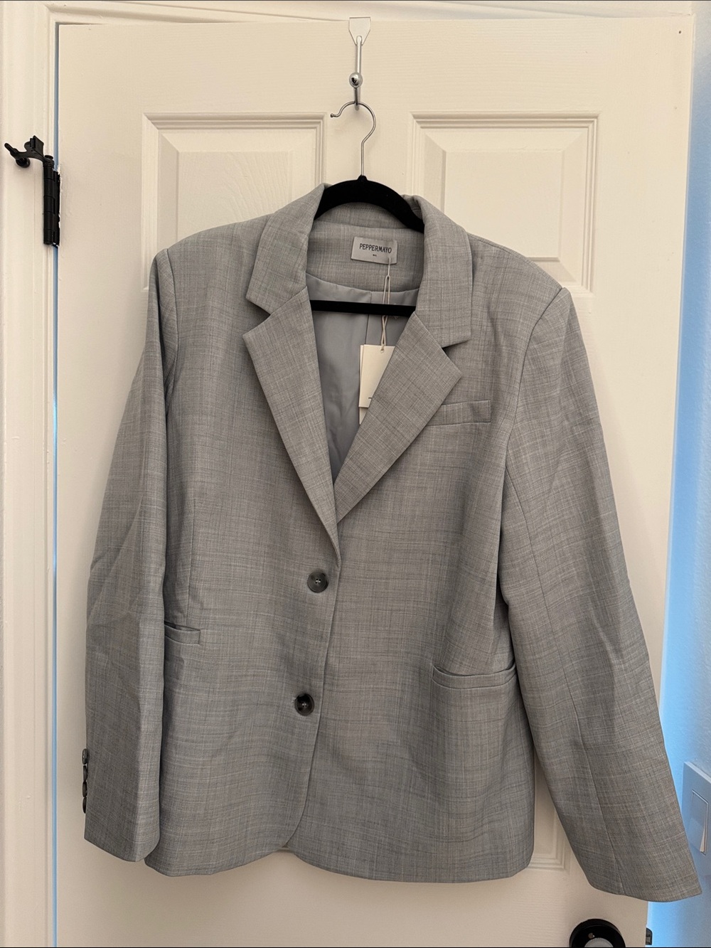 PEPPERMAYO Heather Gray Oversized Blazer
